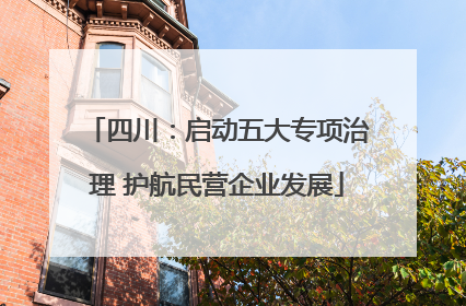 四川：启动五大专项治理 护航民营企业发展