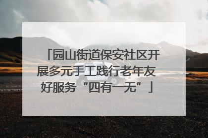 园山街道保安社区开展多元手工践行老年友好服务“四有一无”