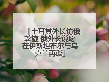 土耳其外长访俄斡旋 俄外长说愿在伊斯坦布尔与乌克兰再谈