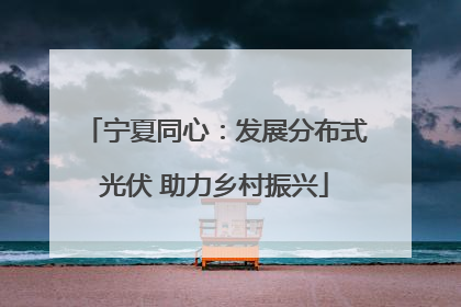 宁夏同心：发展分布式光伏 助力乡村振兴