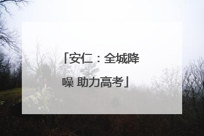 安仁：全城降噪 助力高考