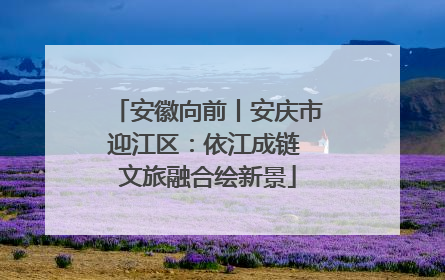 安徽向前丨安庆市迎江区：依江成链 文旅融合绘新景