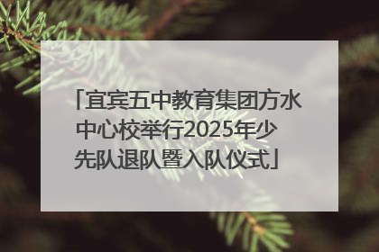 宜宾五中教育集团方水中心校举行2025年少先队退队暨入队仪式