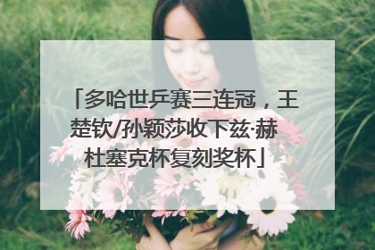 多哈世乒赛三连冠，王楚钦/孙颖莎收下兹·赫杜塞克杯复刻奖杯