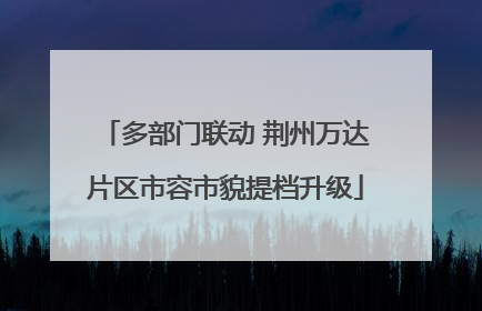 多部门联动 荆州万达片区市容市貌提档升级