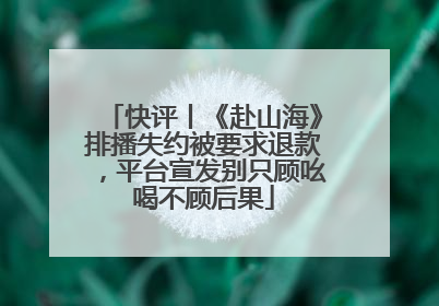 快评丨《赴山海》排播失约被要求退款，平台宣发别只顾吆喝不顾后果