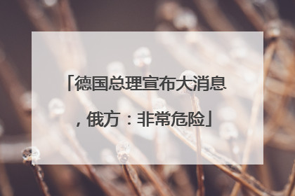 德国总理宣布大消息，俄方：非常危险