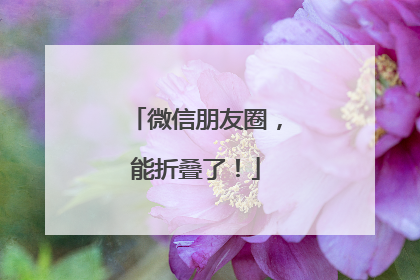 微信朋友圈，能折叠了！