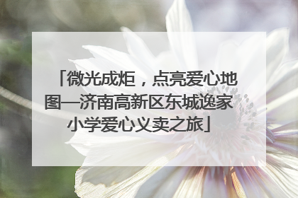 微光成炬，点亮爱心地图—济南高新区东城逸家小学爱心义卖之旅