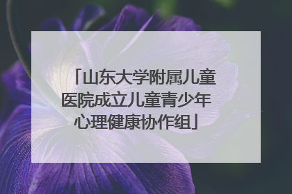 山东大学附属儿童医院成立儿童青少年心理健康协作组