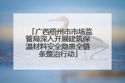 广西梧州市市场监管局深入开展建筑保温材料安全隐患全链条整治行动