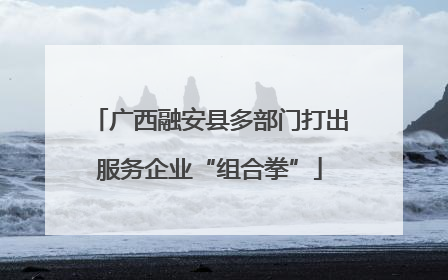 广西融安县多部门打出服务企业“组合拳”