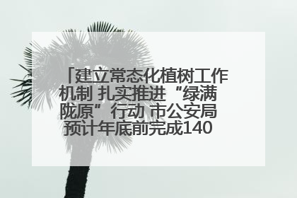 建立常态化植树工作机制 扎实推进“绿满陇原”行动 市公安局预计年底前完成1402亩绿化任务