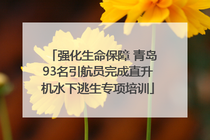 强化生命保障 青岛93名引航员完成直升机水下逃生专项培训