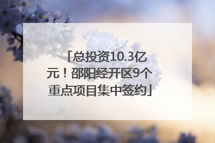 总投资10.3亿元！邵阳经开区9个重点项目集中签约