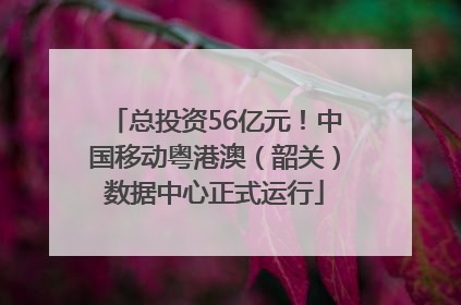 总投资56亿元！中国移动粤港澳（韶关）数据中心正式运行