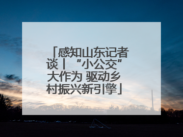 感知山东记者谈丨“小公交”大作为 驱动乡村振兴新引擎