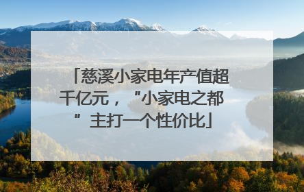 慈溪小家电年产值超千亿元，“小家电之都”主打一个性价比