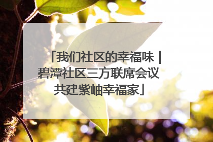 我们社区的幸福味｜碧潭社区三方联席会议共建紫岫幸福家