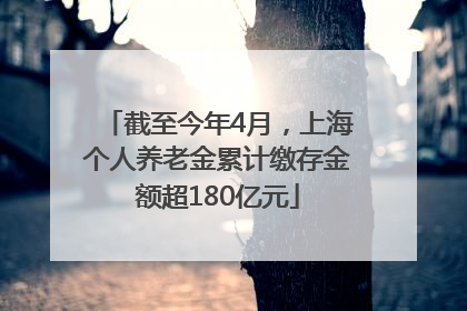 截至今年4月，上海个人养老金累计缴存金额超180亿元