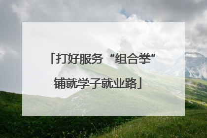 打好服务“组合拳” 铺就学子就业路