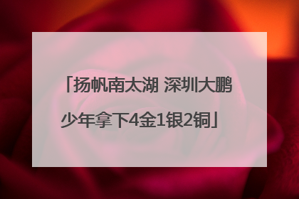 扬帆南太湖 深圳大鹏少年拿下4金1银2铜