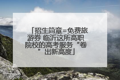 招生简章=免费旅游券 临沂这所高职院校的高考服务“卷”出新高度