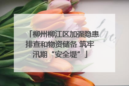 柳州柳江区加强隐患排查和物资储备 筑牢汛期“安全堤”