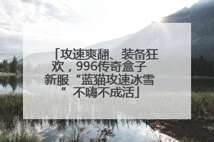 攻速爽翻、装备狂欢，996传奇盒子新服“蓝猫攻速冰雪”不嗨不成活