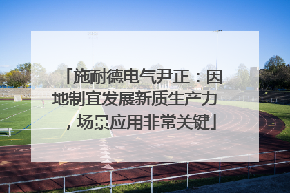施耐德电气尹正：因地制宜发展新质生产力，场景应用非常关键