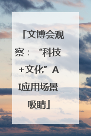 文博会观察：“科技+文化”AI应用场景吸睛