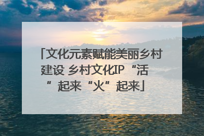 文化元素赋能美丽乡村建设 乡村文化IP“活”起来“火”起来