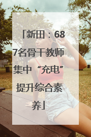 新田：687名骨干教师集中“充电” 提升综合素养