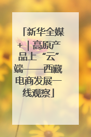 新华全媒+｜高原产品上“云”端——西藏电商发展一线观察