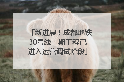 新进展！成都地铁30号线一期工程已进入运营调试阶段