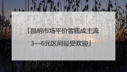 昆明市场平价雪糕成主流 3—6元区间最受欢迎