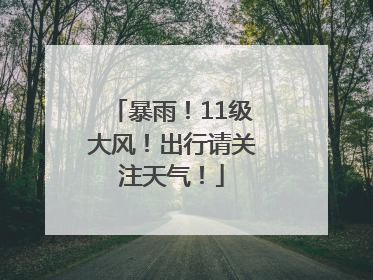 暴雨！11级大风！出行请关注天气！