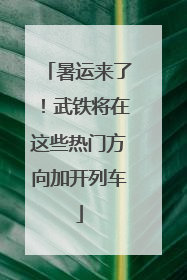 暑运来了！武铁将在这些热门方向加开列车