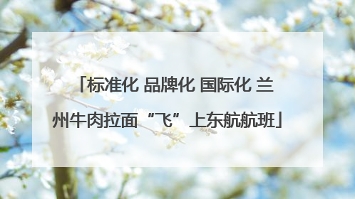 标准化 品牌化 国际化 兰州牛肉拉面“飞”上东航航班
