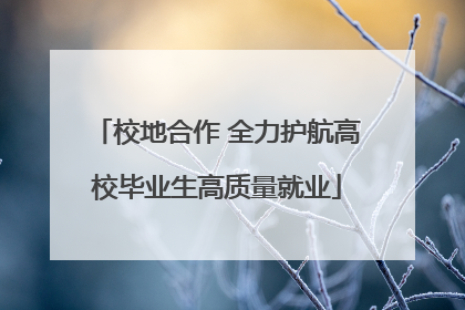 校地合作 全力护航高校毕业生高质量就业
