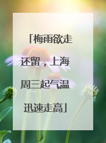 梅雨欲走还留，上海周三起气温迅速走高