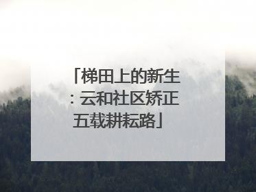梯田上的新生：云和社区矫正五载耕耘路