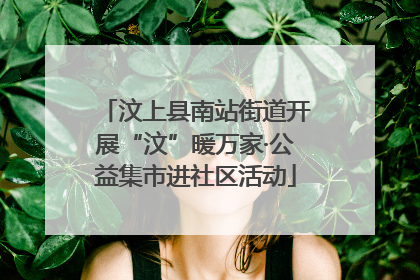 汶上县南站街道开展“汶”暖万家·公益集市进社区活动