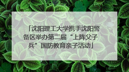 沈阳理工大学携手沈阳警备区举办第二届“上阵父子兵”国防教育亲子活动