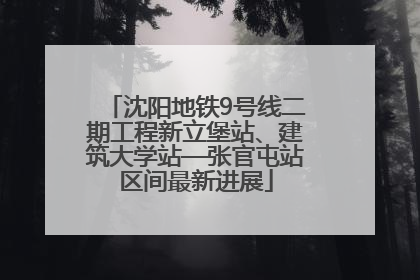 沈阳地铁9号线二期工程新立堡站、建筑大学站—张官屯站区间最新进展