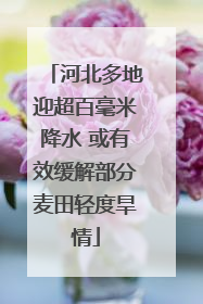 河北多地迎超百毫米降水 或有效缓解部分麦田轻度旱情