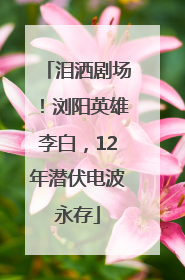 泪洒剧场！浏阳英雄李白，12年潜伏电波永存