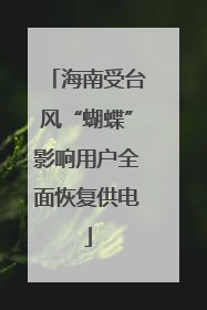 海南受台风“蝴蝶”影响用户全面恢复供电