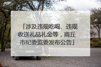 涉及违规吃喝、违规收送礼品礼金等，商丘市纪委监委发布公告