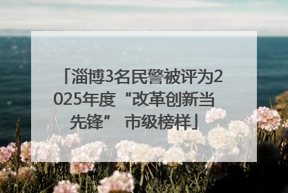 淄博3名民警被评为2025年度“改革创新当先锋” 市级榜样